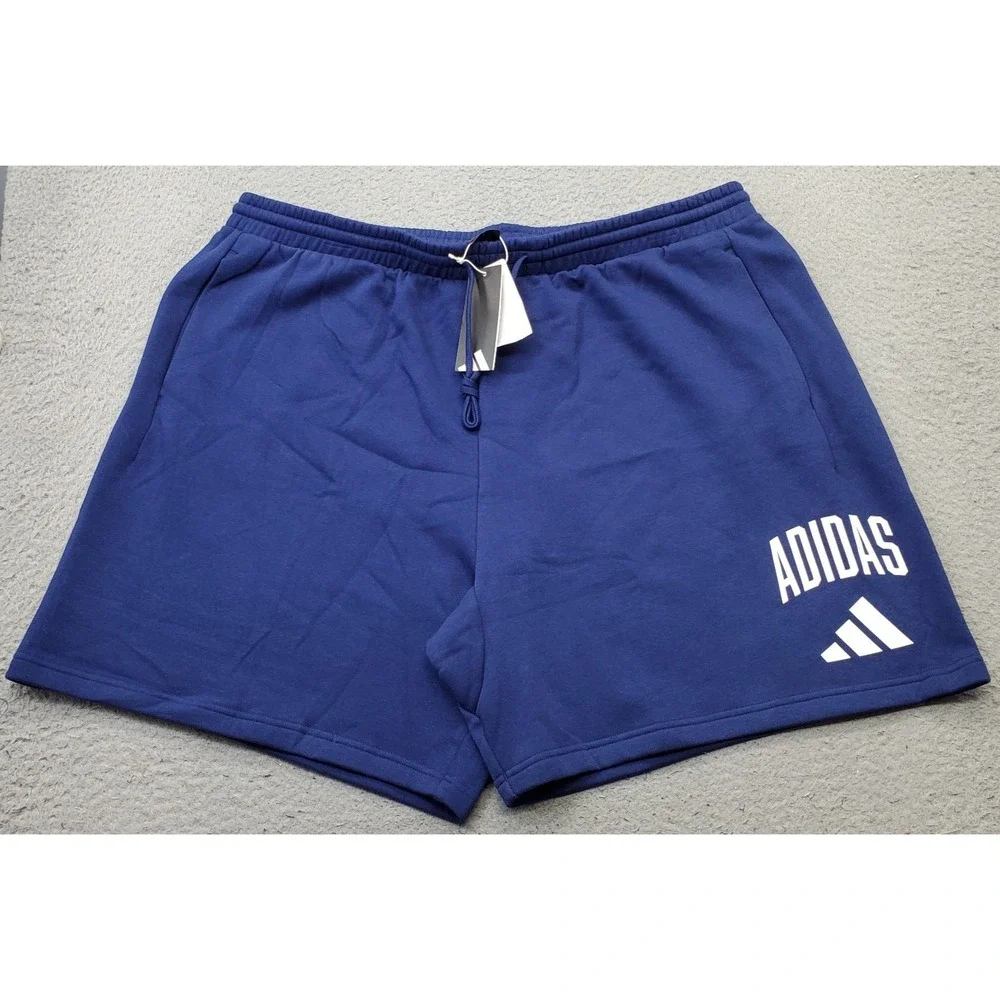 Adidas Collegiate Shorts Mens 3XL Blue Gym Training Elastic Waist Drawstring
